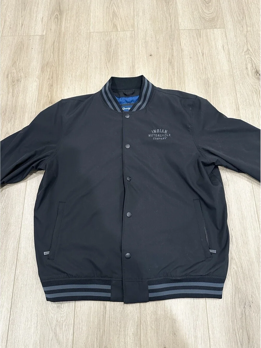 Indian Motorcycle Black Casual Bomber Jacket Men's Riding Size XL